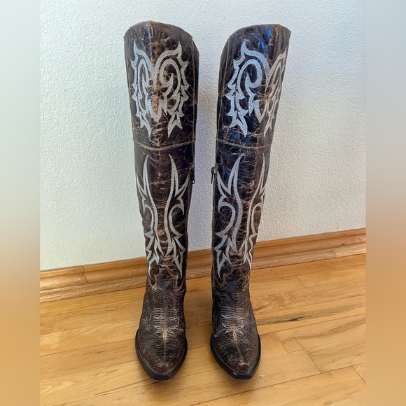 Dan Post Women’s Jilted Black 20” Snip Toe Over-the-Knee Zipper Boot